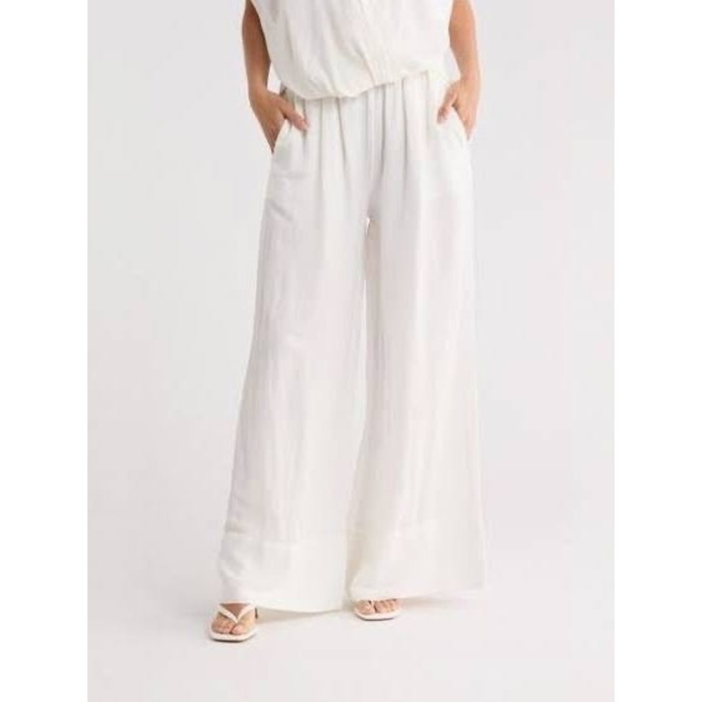 Young‎ Fabulous & Broke White Wide Leg Front Patch Pocket Pants XS